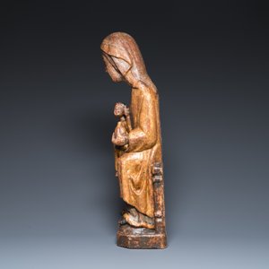 Sedes Sapientiae en bois sculpté et polychromé, Espagne, Catalogne, 15/16ème — photo 5