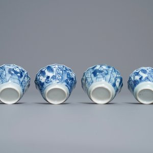 Seize tasses et soucoupes en porcelaine de Chine en bleu et blanc, Kangxi — photo 26