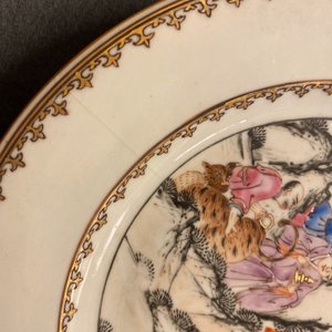 Sept assiettes en porcelaine de Chine famille rose à décor de Luohan avec un tigre, Qianlong — photo 19