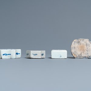 Sept compte-gouttes en porcelaine de Corée en bleu et blanc, 18/19ème — photo 12