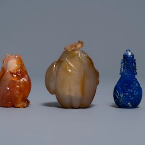 Sept tabatières en agate, quartz et pierres dures, Chine, 19/20ème — photo 6