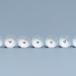 Sept tasses et cinq soucoupes en porcelaine de Chine famille rose, Qianlong — photo 8