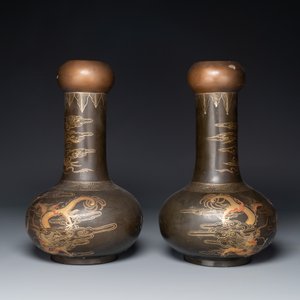 Sept vases en laque de Foochow ou Fuzhou, marques diverses, Chine, 19/20ème — photo 9
