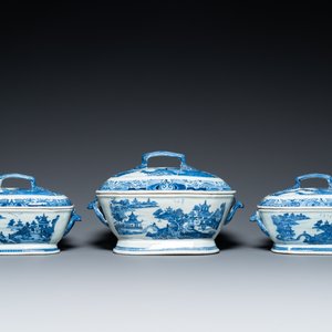 Service à 53 pièces en porcelaine de Chine en bleu et blanc, Qianlong — photo 2