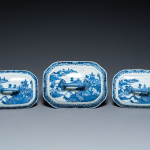 Service à 53 pièces en porcelaine de Chine en bleu et blanc, Qianlong — photo 6