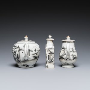 Service à thé de 11 pièces en porcelaine de Chine grisaille à décor d'une Européenne et son garçon, Qianlong — photo 7