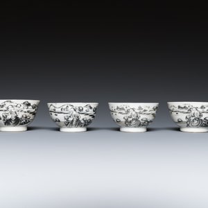 Service à thé de 11 pièces en porcelaine de Chine grisaille à décor d'une Européenne et son garçon, Qianlong — photo 10