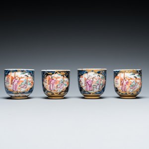 Service à thé de 18 pièces en porcelaine de Chine famille rose à sujet mandarin, Qianlong — photo 17