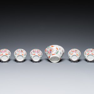 Service à thé de 20 pièces en porcelaine de Chine famille rose à décor floral, Qianlong — photo 17