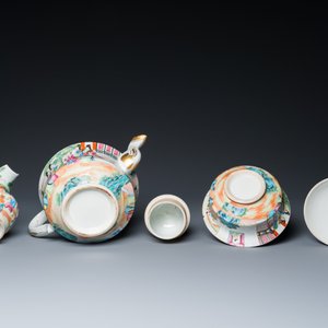 Service à thé de 24 pièces en porcelaine de Chine famille rose de Canton, 19ème — photo 16