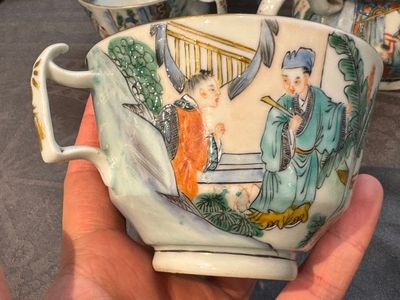 Service à thé de 27 pièces en porcelaine de Chine famille verte de Canton, 19ème — photo 27