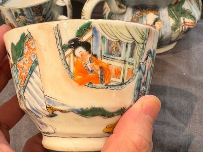 Service à thé de 27 pièces en porcelaine de Chine famille verte de Canton, 19ème — photo 29