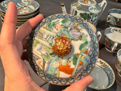 Service à thé de 27 pièces en porcelaine de Chine famille verte de Canton, 19ème — photo 34