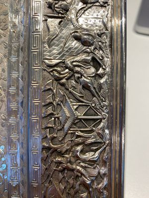 Service à thé en argent de quatre pièces sur présentoir, marque Tu Mao Xing 塗茂興, Chine, 19ème — photo 56