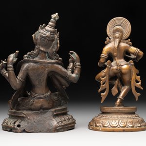 Seven bronze figures of deities and a religious relief plaque, India and Nepal, 18/19th C. — 照片 6