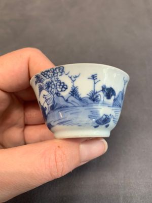 Seven Chinese blue and white cups and six saucers, Kangxi/Yongzheng — photo 23