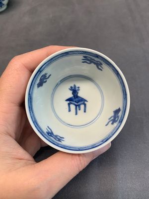 Seven Chinese blue and white cups and six saucers, Kangxi/Yongzheng — photo 44