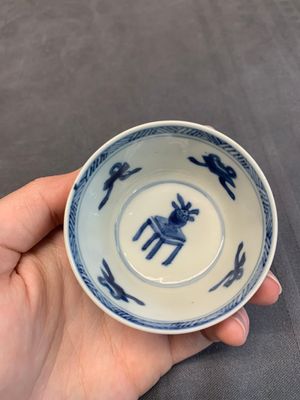 Seven Chinese blue and white cups and six saucers, Kangxi/Yongzheng — photo 50