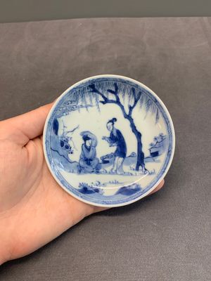 Seven Chinese blue and white cups and six saucers, Kangxi/Yongzheng — photo 6