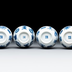 Seven Chinese blue and white cups and six saucers, Kangxi/Yongzheng — photo 12