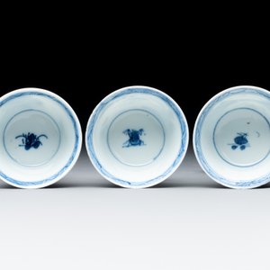 Seven Chinese blue and white cups and six saucers, Kangxi/Yongzheng — photo 13