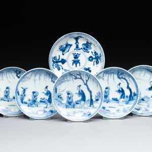 Seven Chinese blue and white cups and six saucers, Kangxi/Yongzheng — photo 2