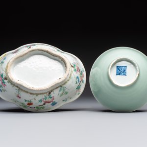 Seven Chinese blue and white, famille rose, and celadon wares, 18/19th C. — foto 11