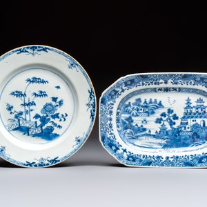 Seven Chinese blue and white, famille rose, and celadon wares, 18/19th C. — foto 4
