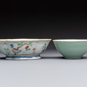 Seven Chinese blue and white, famille rose, and celadon wares, 18/19th C. — foto 6
