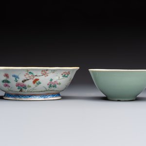 Seven Chinese blue and white, famille rose, and celadon wares, 18/19th C. — foto 8