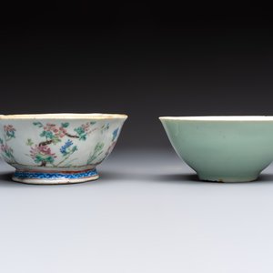 Seven Chinese blue and white, famille rose, and celadon wares, 18/19th C. — foto 9
