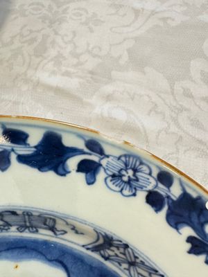 Seven Chinese blue and white plates with figural and floral design, 18/19th C. — photo 29