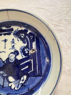 Seven Chinese blue and white plates with figural and floral design, 18/19th C. — photo 33