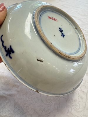 Seven Chinese blue and white plates with figural and floral design, 18/19th C. — photo 41