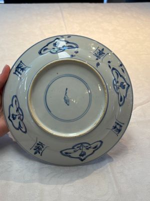 Seven Chinese blue and white plates with floral design, Kangxi — photo 9