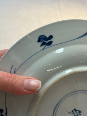 Seven Chinese blue and white plates with floral design, Kangxi — foto 13