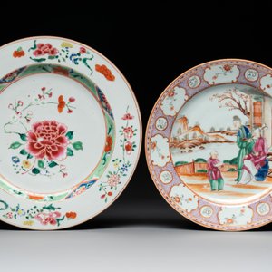 Seven Chinese blue, white, Imari-style and famille rose plates, Kangxi/Qianlong — photo 8