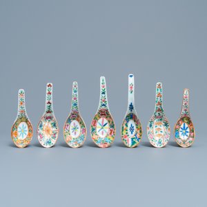 Seven Chinese Canton famille rose spoons for the Thai market, 19th C. — 照片 2