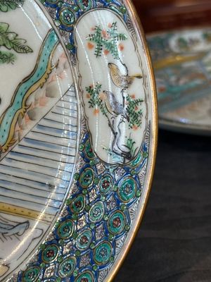 Seven Chinese Canton famille verte plates with figural design, 19th C. — photo 11