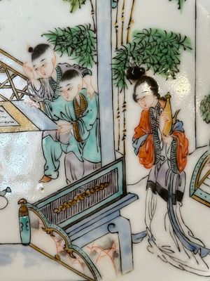 Seven Chinese Canton famille verte plates with figural design, 19th C. — photo 15