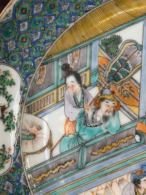Seven Chinese Canton famille verte plates with figural design, 19th C. — photo 3