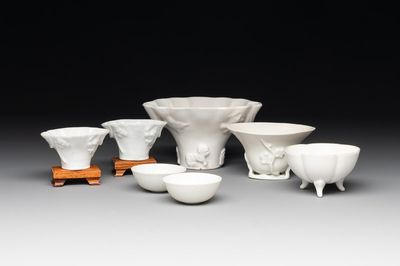 Seven Chinese Dehua blanc de Chine wares, 18th C. and later