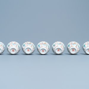 Seven Chinese famille rose cups and saucers, Xianfeng mark and of the period — photo 11