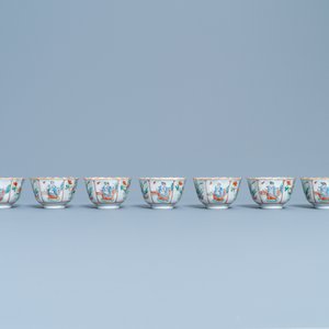 Seven Chinese famille rose cups and saucers, Xianfeng mark and of the period — photo 8