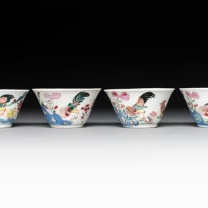 Seven Chinese famille rose cups and saucers, Yongzheng/Qianlong — photo 6