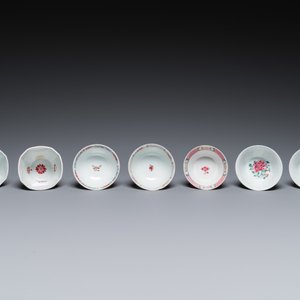 Seven Chinese famille rose cups and saucers, Yongzheng/Qianlong — 照片 9