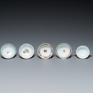 Seven Chinese famille rose cups and seven saucers, Yongzheng/Qianlong — photo 9