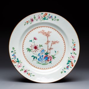 Seven Chinese famille rose plates with floral design, Qianlong — foto 2