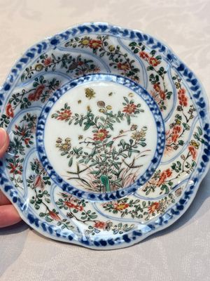 Seven Chinese famille verte cups and four saucers, conch shell and lingzhi marks, Kangxi — photo 105