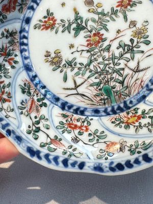 Seven Chinese famille verte cups and four saucers, conch shell and lingzhi marks, Kangxi — photo 106